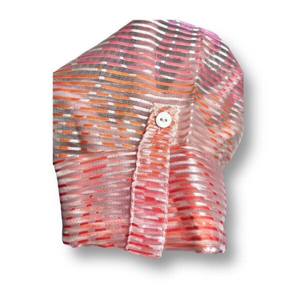 Chico’s 3 (XL) Sheer Pink Cream Burnout Open Front Blouse Jacket Layering Top - Picture 5 of 9